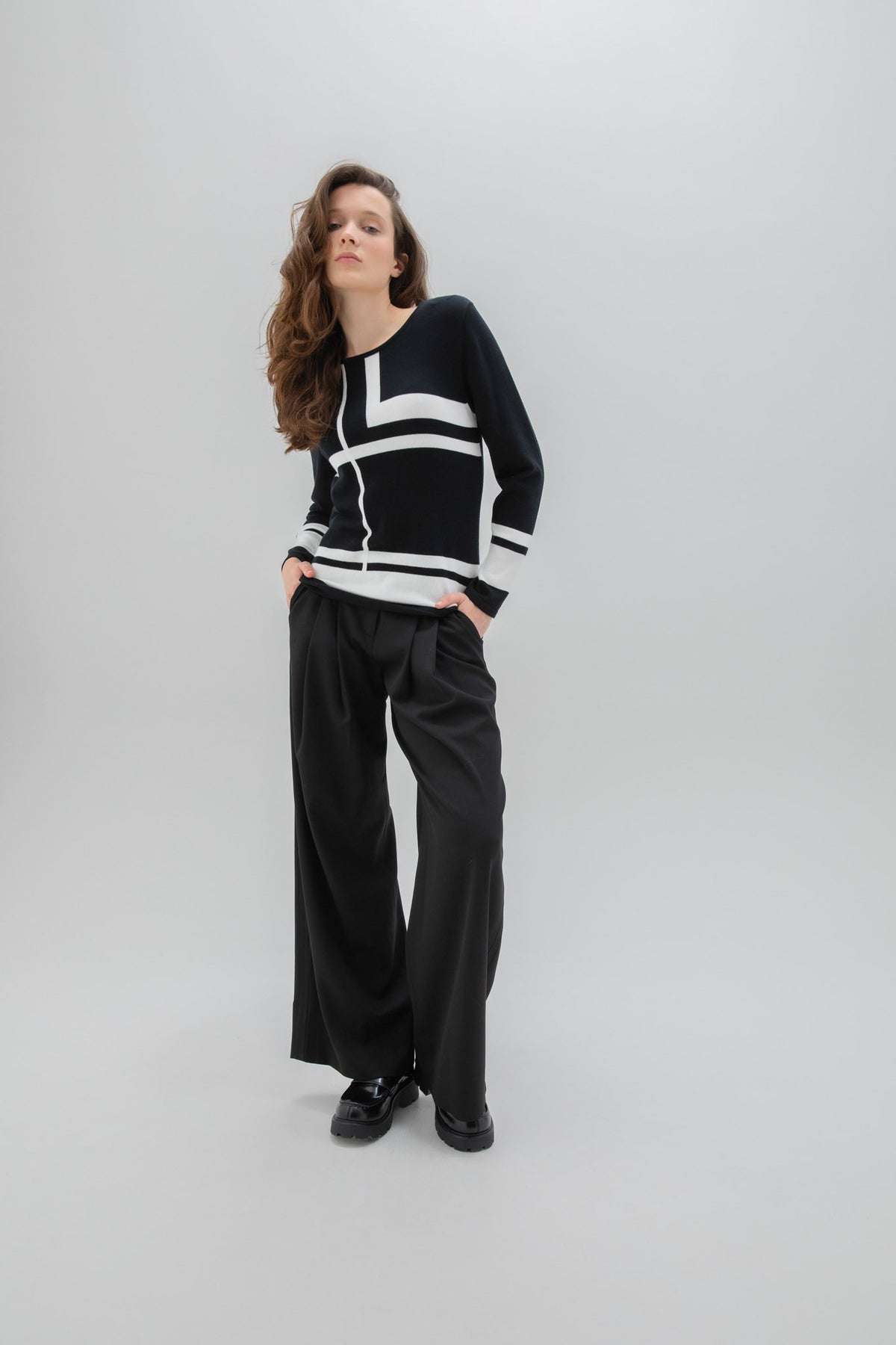 MARBLE COLOUR BLOCK JUMPER