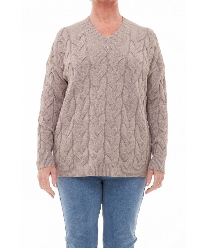 DREAMS CABLE V NECK JUMPER