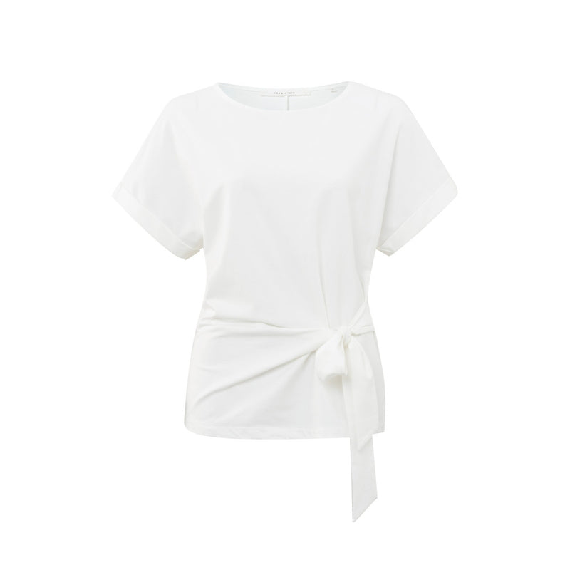 Yaya Tie detail top white